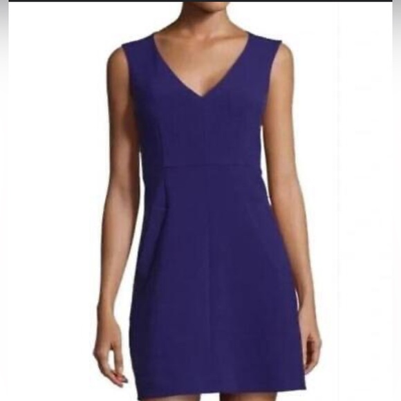 DVF Diane Von Furstenberg Halle Dress Purple Sleeveless Fit Flare Pockets - Picture 1 of 6